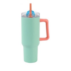Didelis termoso puodelis su šiaudeliu 1200 ml Žaibas